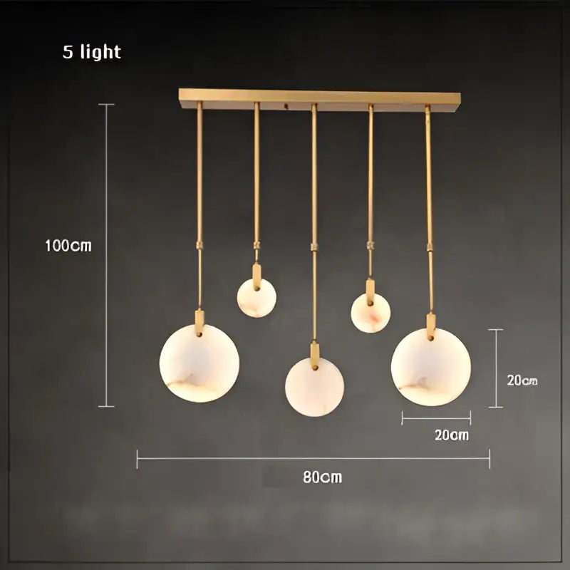 Modern led marble gold chandelier for living room