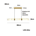 Modern rectangular decorbites™ led marble hanging lamp in white alabaster with gold accents and adjustable 200cm cord