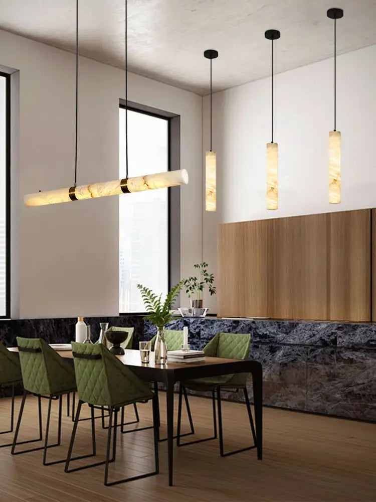 DecorBites™ LED Marble Hanging Lamps - White Alabaster