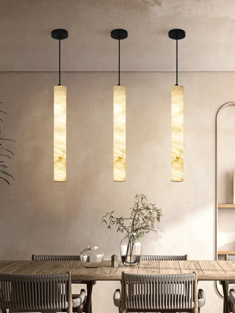 DecorBites™ LED Marble Hanging Lamps - White Alabaster