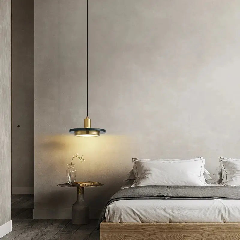Modern black & white marble led pendant lamp for dining room
