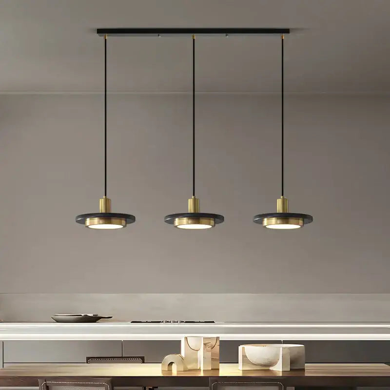 Modern black & white marble led pendant lamp for dining room