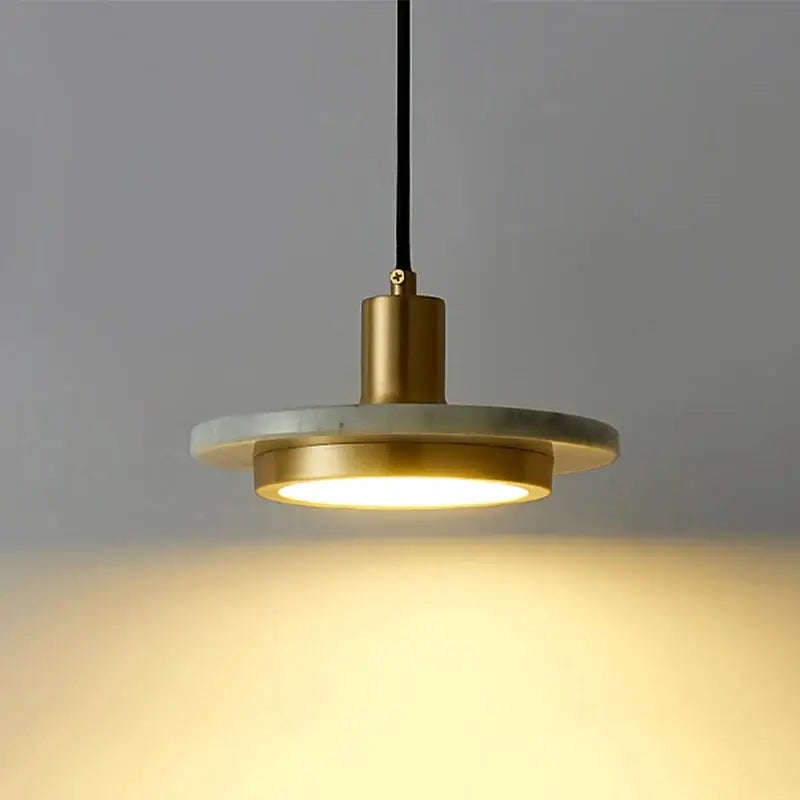 Modern gold led marble pendant lights black & white dining room