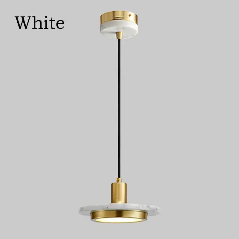 Modern gold led marble pendant lights black & white dining room