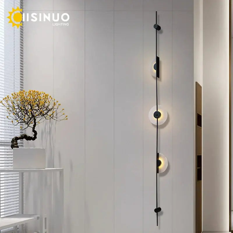 Minimalist black metal led marble wall lights living room sconces