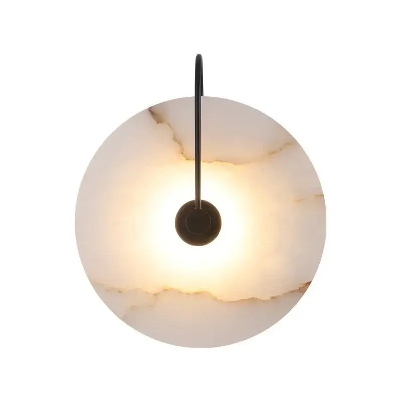 Minimalist brass & black led marble wall sconce bedroom light