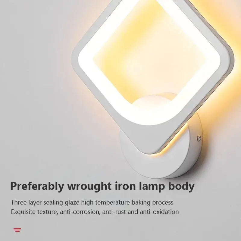 Modern black & white led metal acrylic wall light bedroom sconce
