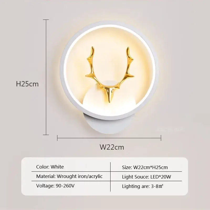 Modern black & white led metal acrylic wall light bedroom sconce