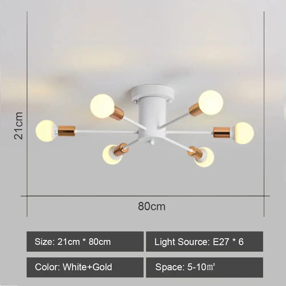Modern starburst led metal chandeliers living room ceiling light