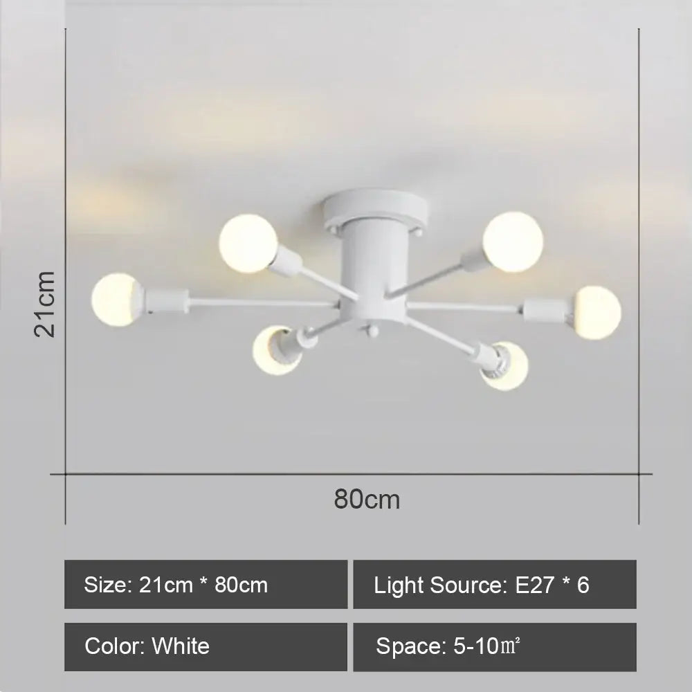Modern starburst led metal chandeliers living room ceiling light