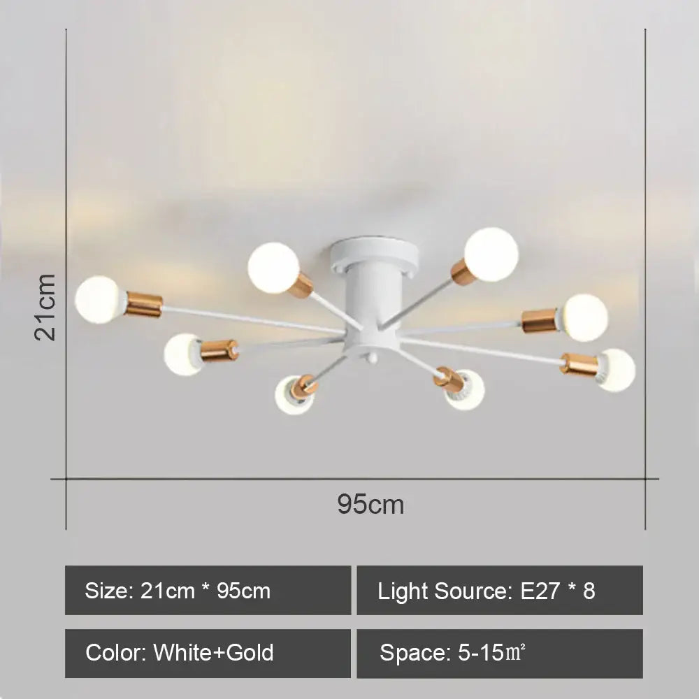 Modern starburst led metal chandeliers living room ceiling light