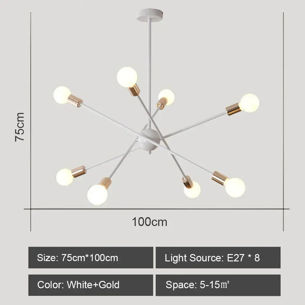 Modern starburst led metal chandeliers living room ceiling light