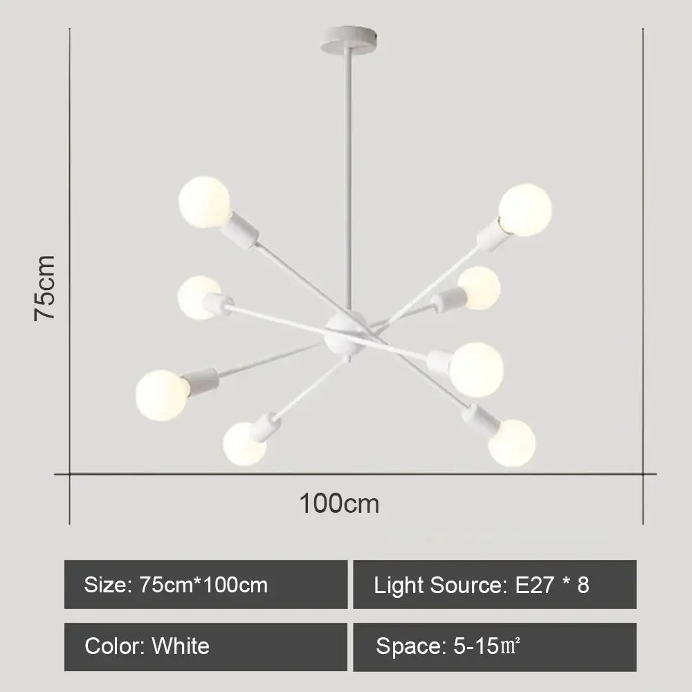 Modern starburst led metal chandeliers living room ceiling light