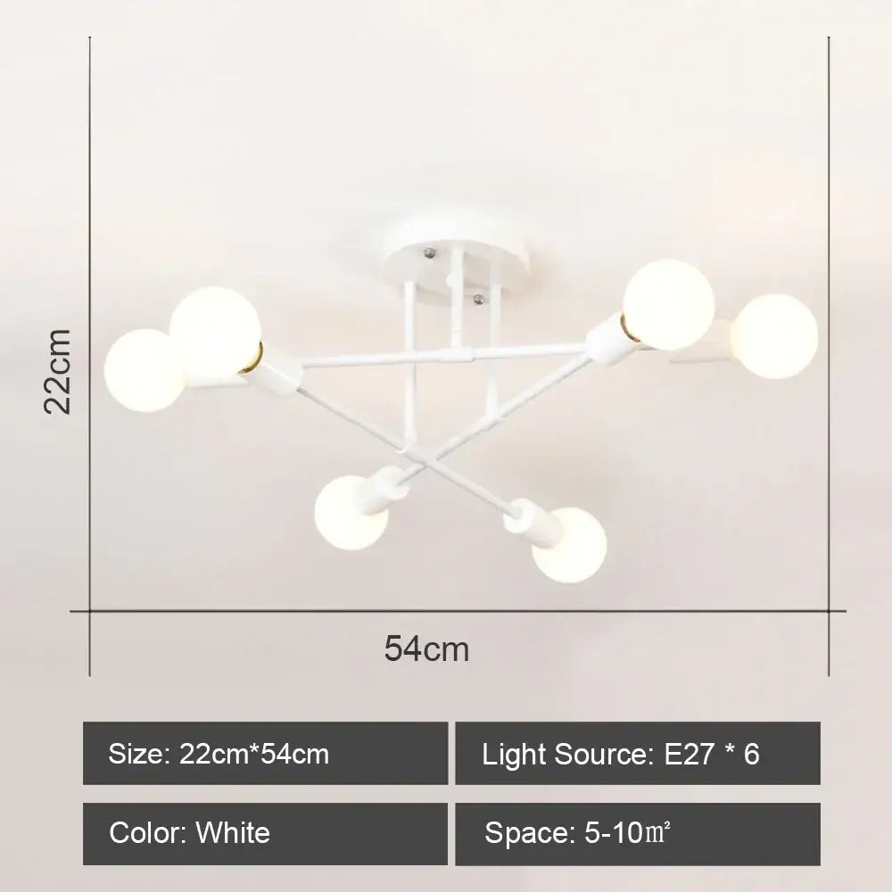 Modern starburst led metal chandeliers living room ceiling light
