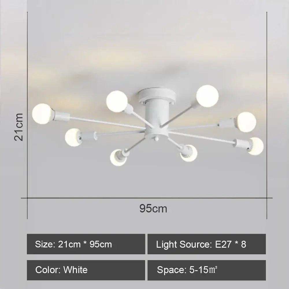 Modern starburst led metal chandeliers living room ceiling light