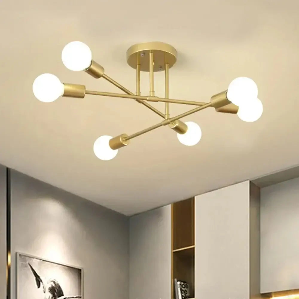 Modern starburst led metal chandeliers living room ceiling light