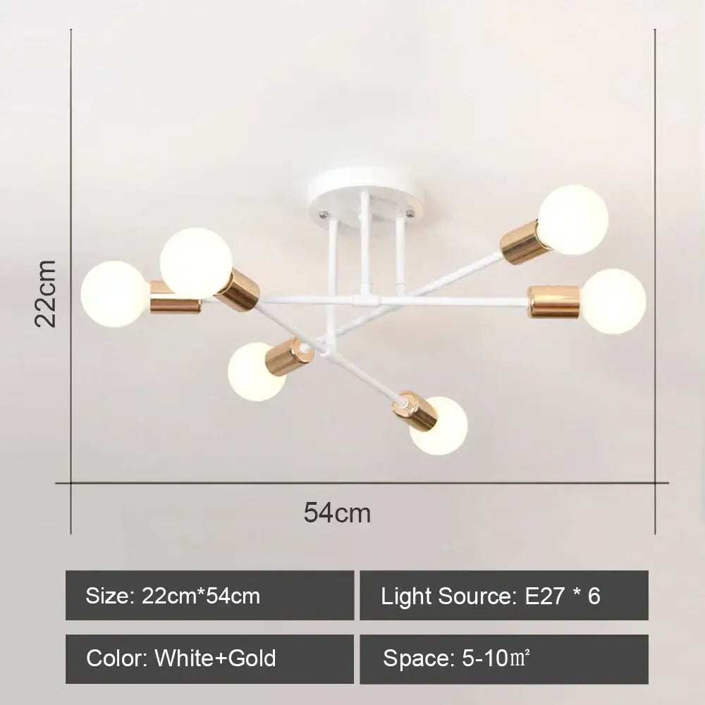 Modern starburst led metal chandeliers living room ceiling light
