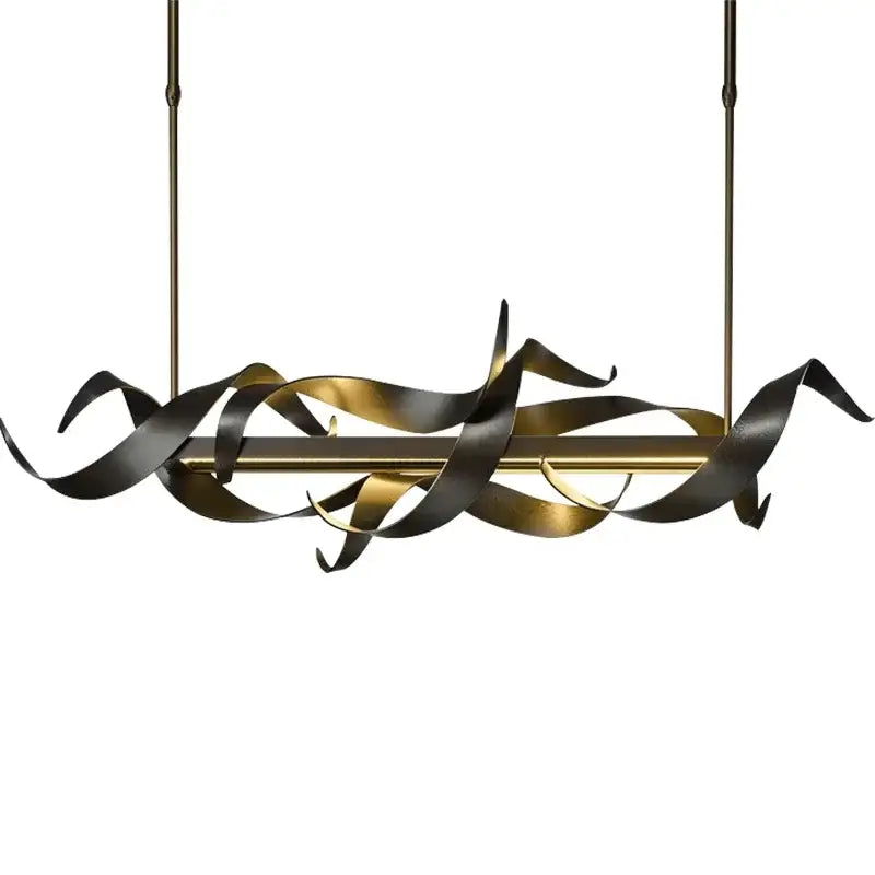 Modern abstract gold & dark bronze led metal pendant light dining room