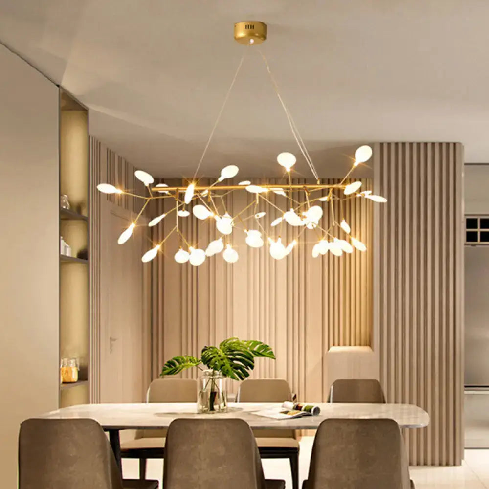 DecorBites™ LED Metallic Gold Tree Branch Pendant Light for Minimalist Dining Room Ceiling