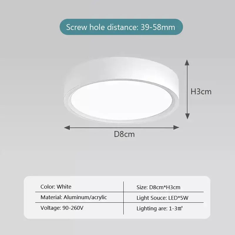 Ultra slim white minimalist ceiling light bedroom modern led lamp