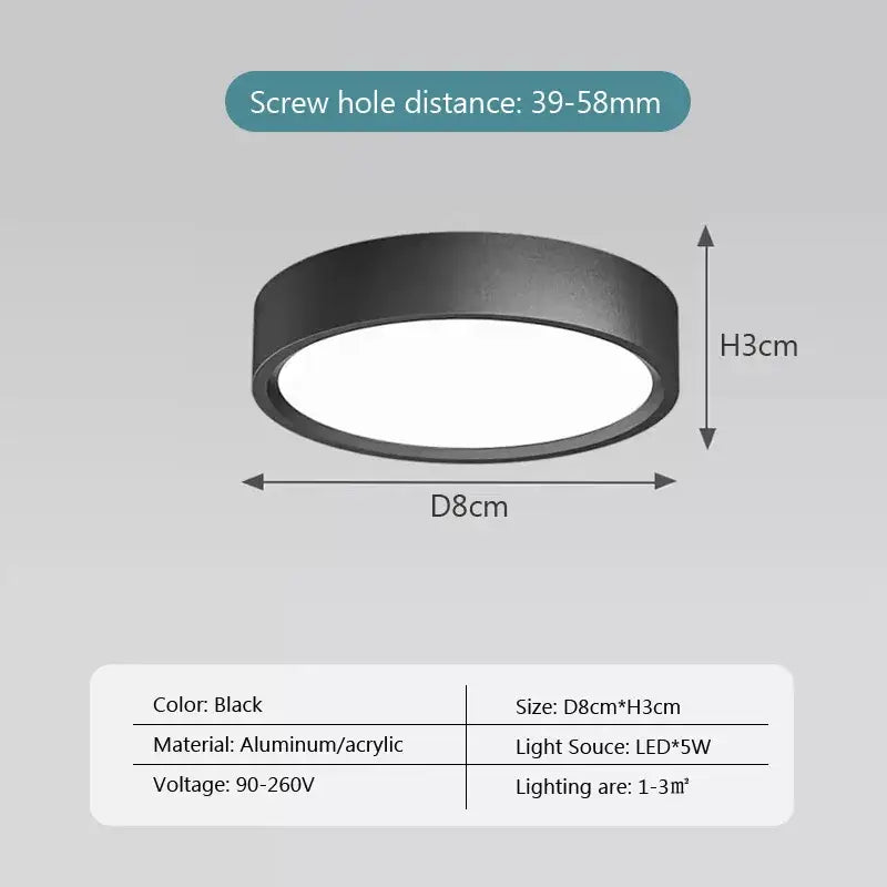 Ultra slim white minimalist ceiling light bedroom modern led lamp