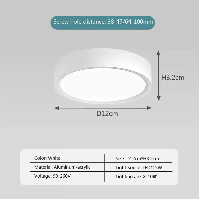 Ultra slim white minimalist ceiling light bedroom modern led lamp