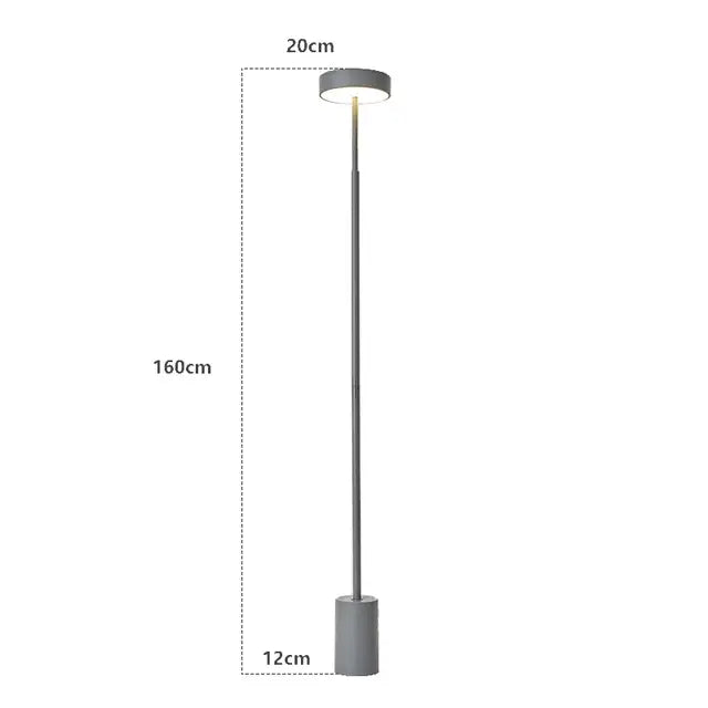 Modern gray led minimalist floor lamp for living room