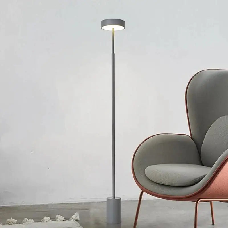 Modern gray led minimalist floor lamp for living room
