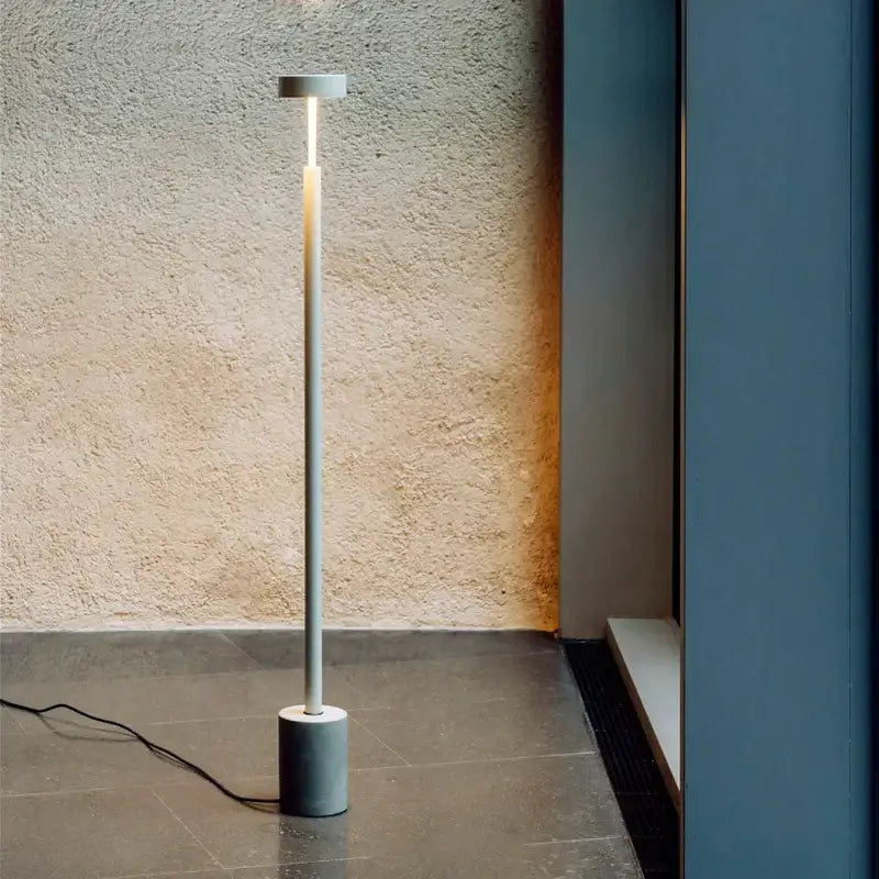 Modern gray led minimalist floor lamp for living room
