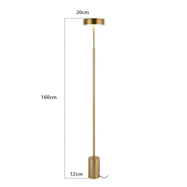 Modern gray led minimalist floor lamp for living room