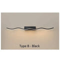 Modern gold wave led mirror bathroom wall sconce light