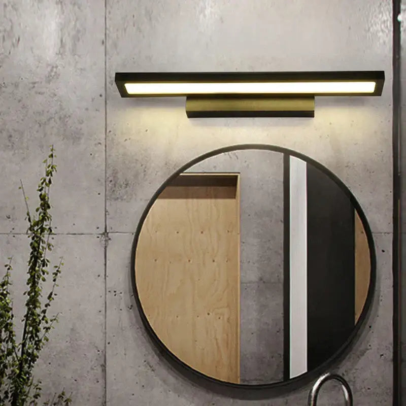 Modern black led mirror light bathroom wall lamp