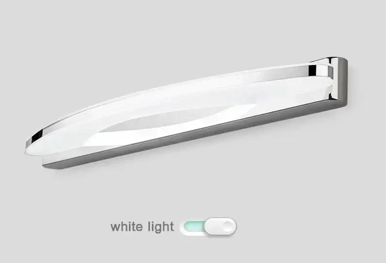 Modern curved white led mirror light fixture bathroom sconce