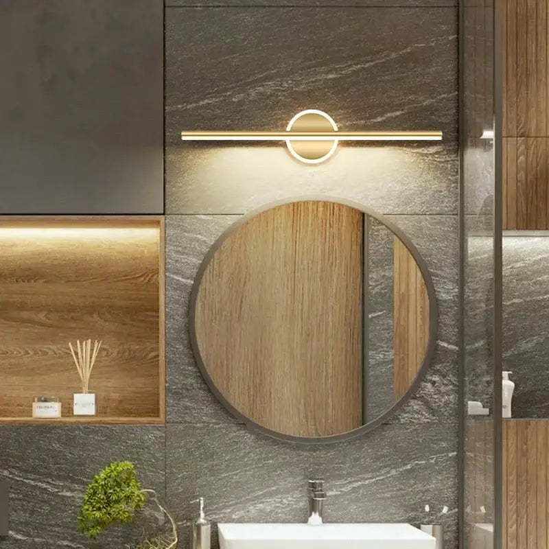 Modern gold & black led mirror light wall lamp bathroom sconce