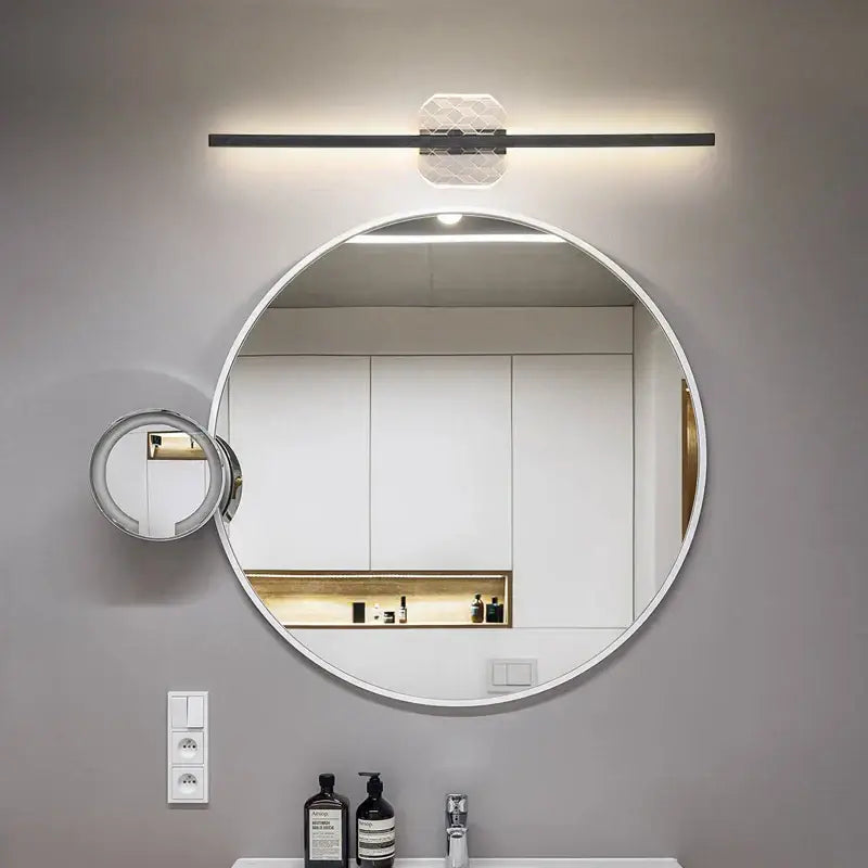 Modern gold geometric led mirror wall lamp for bedroom