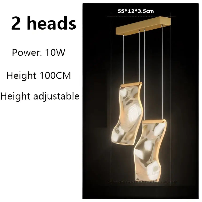 Modern sculptural gold led modern ceiling chandelier living room