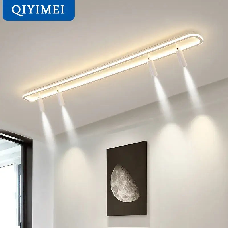 Modern white led modern chandelier with spotlights living room