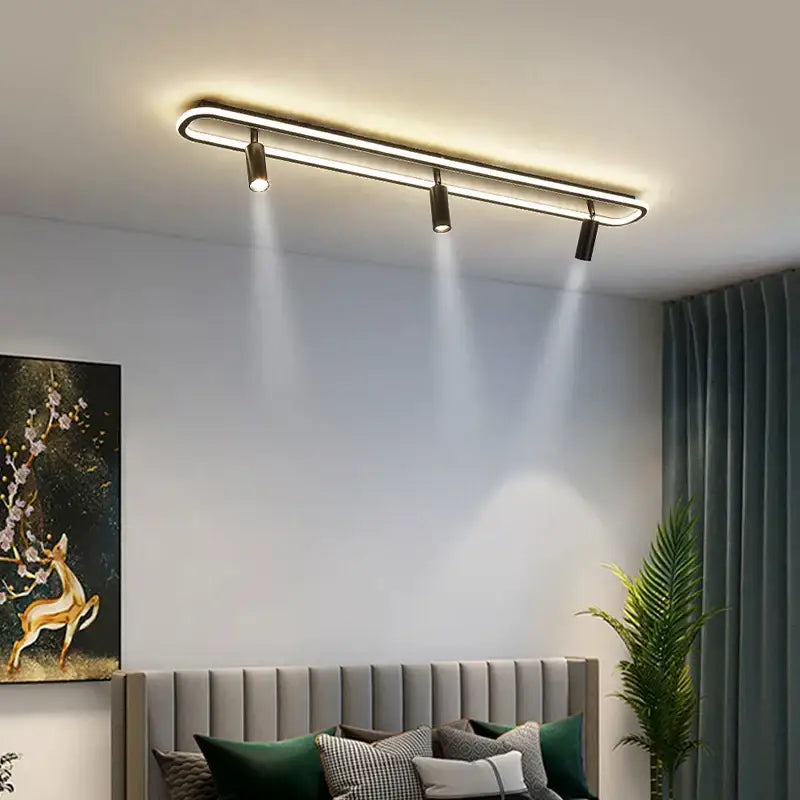 Modern white led modern chandelier with spotlights living room