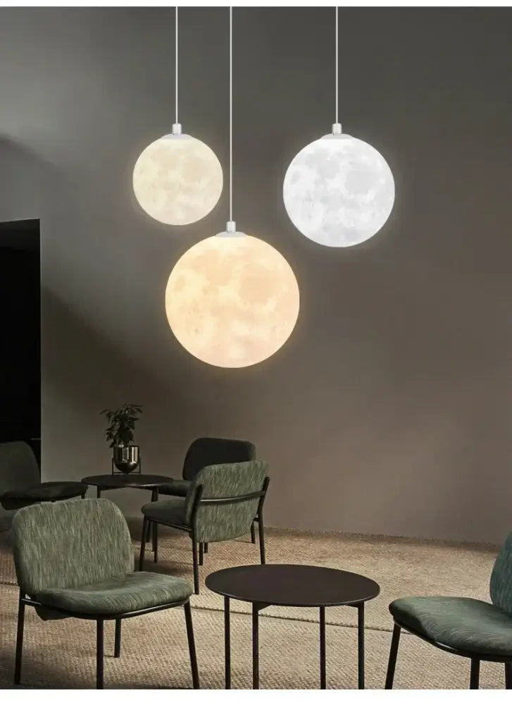 Modern led moon planet ceiling chandelier for bedroom lighting