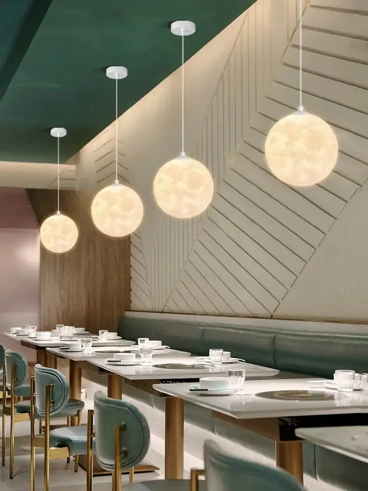 Modern led moon planet ceiling chandelier for bedroom lighting