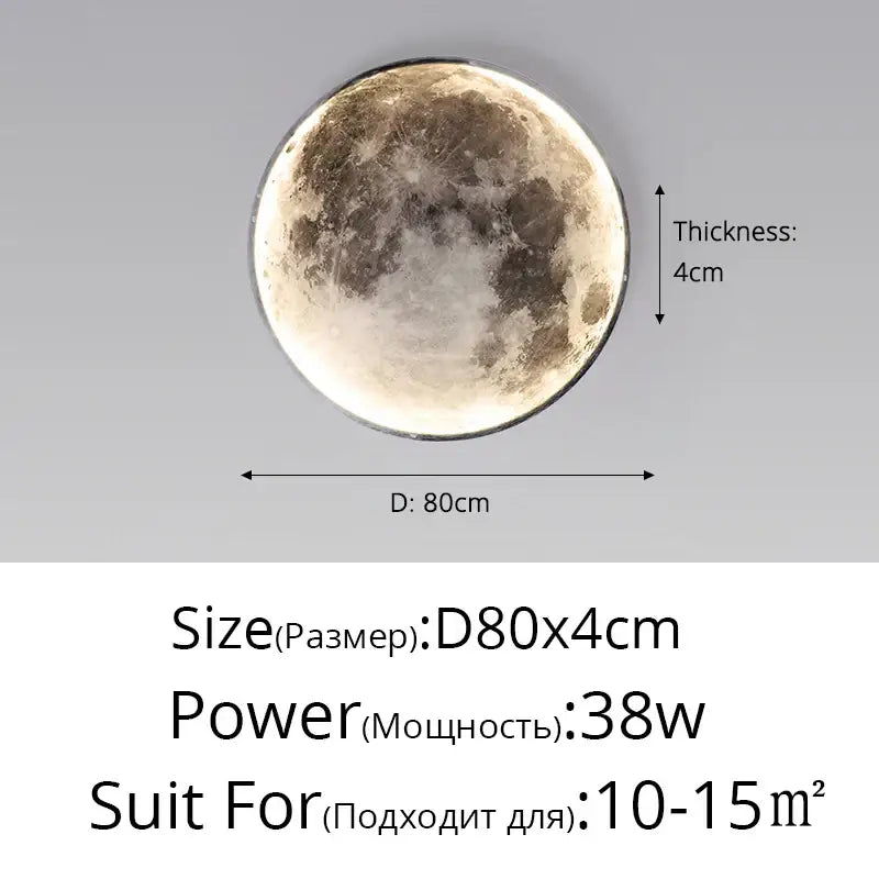 Minimalist led moon wall lamp bedroom glowing rock lighting