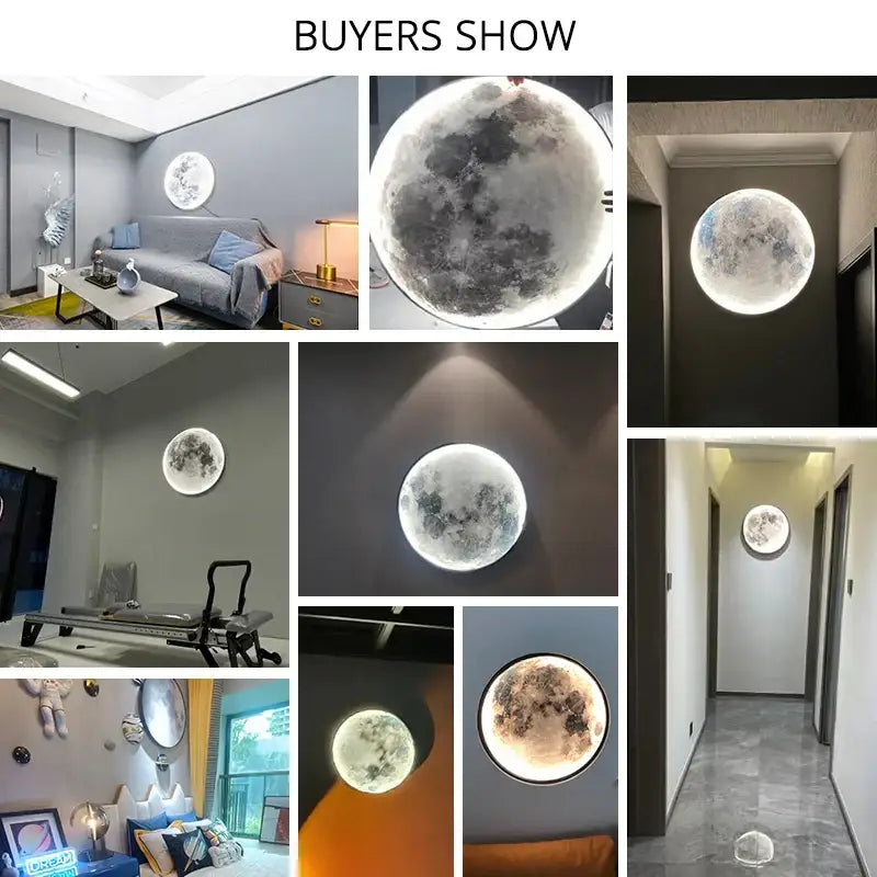 Minimalist led moon wall lamp bedroom glowing rock lighting