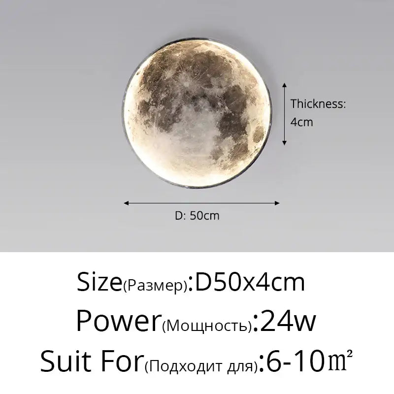 Minimalist led moon wall lamp bedroom glowing rock lighting