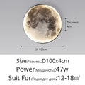 Modern textured led moon wall lamp for bedroom decor