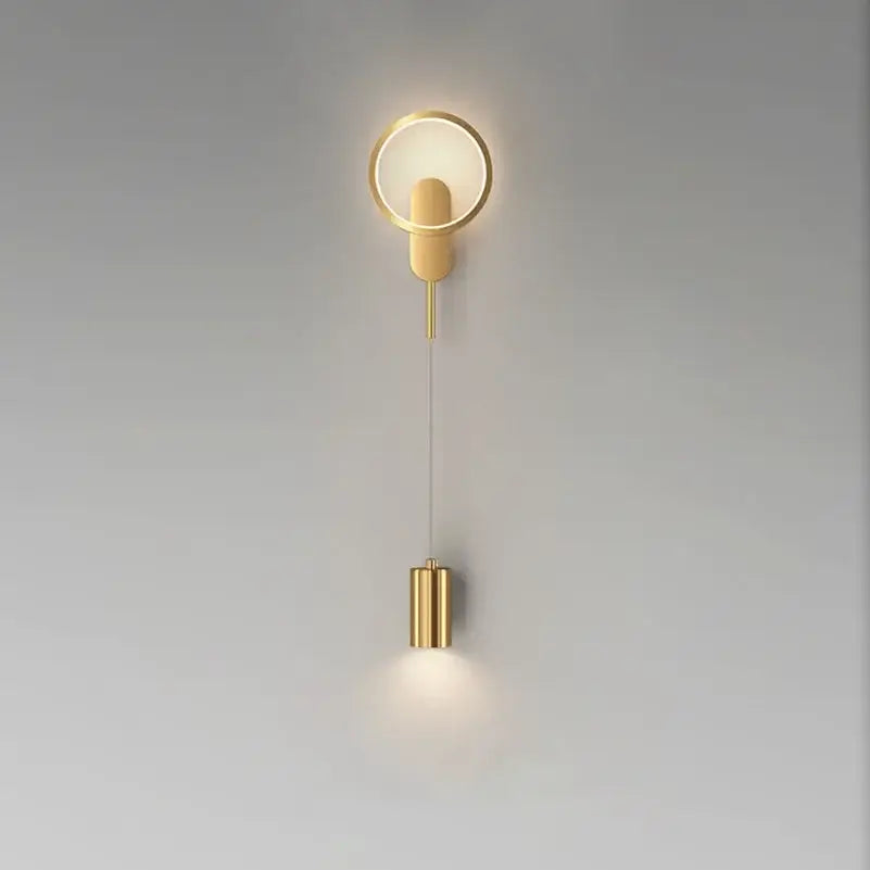 Modern gold led moon wall lamp bedroom ambient sconce