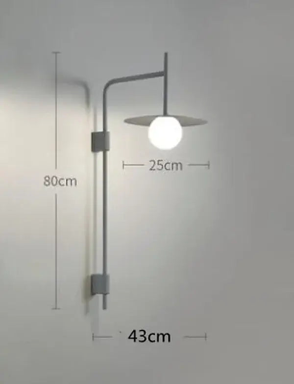 Minimalist black led movable arm wall lamp bedroom sconce