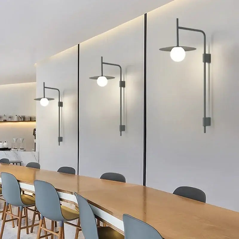 Minimalist black led movable arm wall lamp bedroom sconce