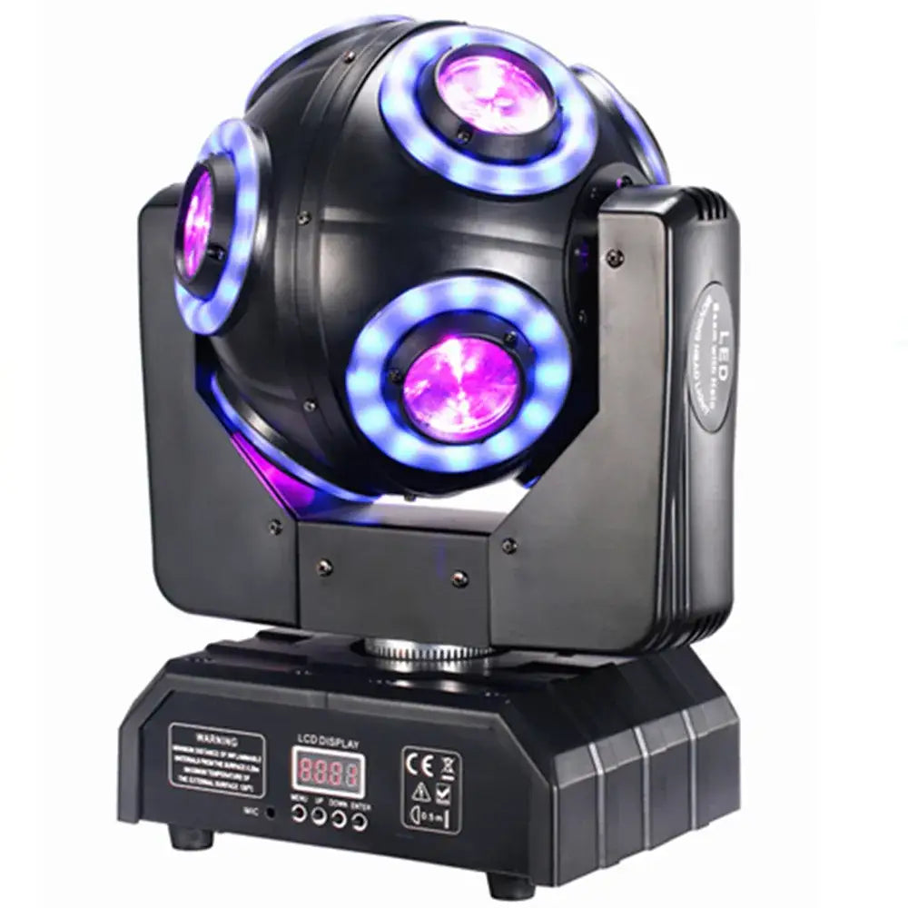 Black led moving head beam light with rgbw halo for dj stage room