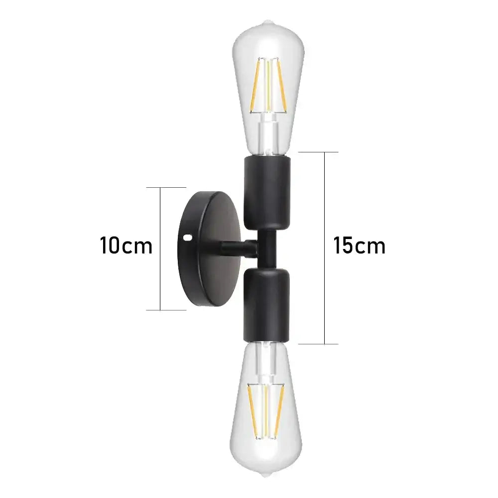 Vintage black multihead mirror wall lamp – bathroom edison lighting