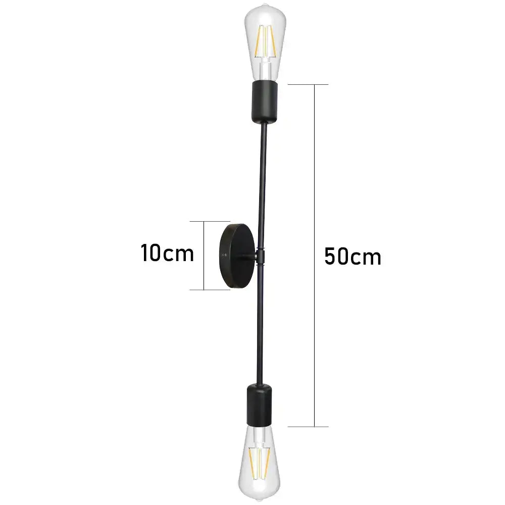 Vintage black multihead mirror wall lamp – bathroom edison lighting